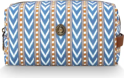 Produktbild von Pip Studio Coco Cosmetic Bag Medium Samba Stripe Blue 21.5x10x10.5cm