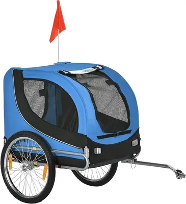 Produktbild von Hundeanhänger Fahrradanhänger für Hunde Hundefahrradanhänger mit Sicherheitsreflektoren, Universal-Fahrradkupplung, Rote Fahne, Hundetransporter bis 20 kg