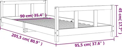 Obrázok produktu pre vidaXL Detská postieľka 90x200 cm z masívneho borovicového dreva