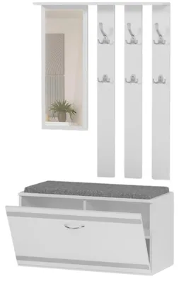 Produktbild von Garderobe - Weiß - 85 x 39 x 157 cm - Modern V-2