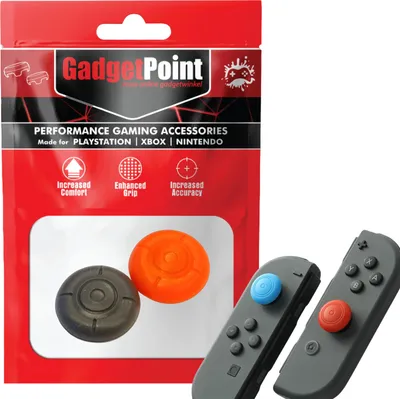 Produktbild von Thumbgrips - Thumb Grips voor Nintendo Switch Joy-Con Controllers - Gaming Thumbgrips - Performance Anti-Slip Thumbsticks - Bescherming Accessoires - Thumbgrip - Grijs/Rood -