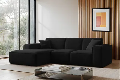 Produktbild von Kaiser Möbel Ecksofa, Sofa L form, Couch L form Siena L stoff Salvador Schwarz Links
