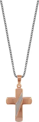 trendor 79572 Kreuz-Anhänger Bicolor mit Silberkette 1