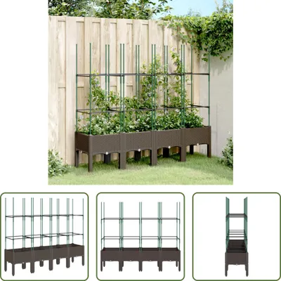 Obrázok produktu pre The Living Store Kvetináč s mriežkou Brown 160x40x142,5 cm PP