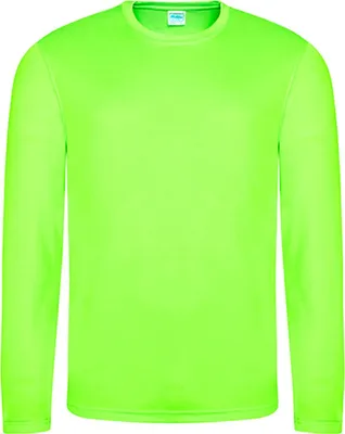 Zdjęcie produktu dla Just Cool JC002 | Herren Koszulka z długim rękawem Cool Trainings - Farbe: Electric Green - Größe: XXL