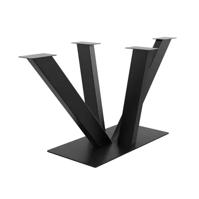 Produktbild von MetaloPro Zentrale Spider Tischgestell, Stabile Metall Tischbeine für Esstisch, Moderne Schwerlast Stahlkonstruktion, Elegante Schwarze Tischkufen mit Bodenschonern, Perfekt für Wohnzimmer oder Büro