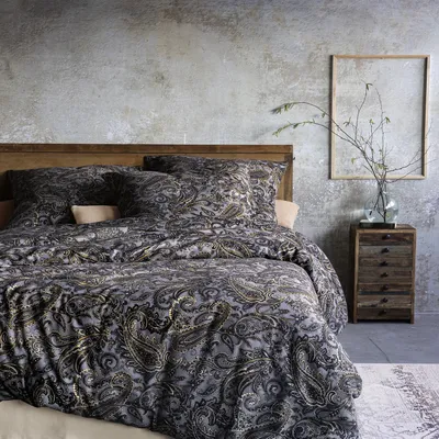 Produktbild von Irisette Flanell Bettwäsche Alpaka 8470-11 Paisley Grau 135x200 warm