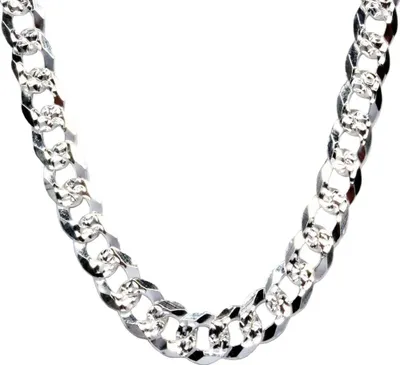 Produktbild von Massive Panzer Kette 4,2 mm breit echt Silber 925 50 cm