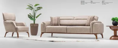 Immagine prodotto di Divani completi in Pelle finta beige Poltrona singola a tre posti in pelle di design