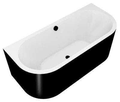 Produktbild von Polysan VIVA D MONOLITH wandstehende Badewanne 170x75x60cm, weiß/schwarz