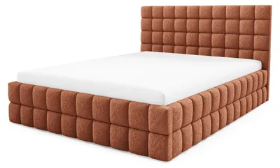 Productafbeelding van Gestoffeerd bed met opbergruimte Stratus Koperglans 140 × 200 cm