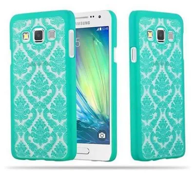 Produktbild von Cadorabo Hülle für Samsung Galaxy A3 2015 Schutz Hülle in Grün Hard Case Schutzhülle Blumen Etui Handyhülle