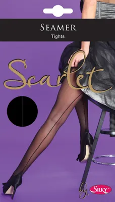 Produktbild von Silky Scarlet Damen Strumpfhose mit Naht hinten LW219 (Large) (Schwarz)