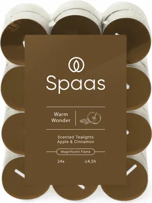 Produktbild von Spaas duftende Teelichter, Blockpackung x24, 4,5 Stunden – warmes Wunder | 5 Stück