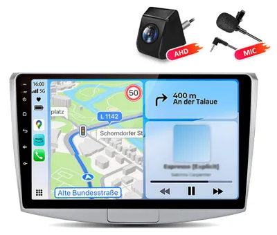 Obrázek produktu pro Autorádio 4+64GB s kamerou a mikrofonem, pro VW Passat B6 B7 CC Magotan, rok výroby 2010-2015, s funkcemi CarPlay, Android Auto, WiFi, GPS navigací, RDS, DSP, DAB+, Bluetooth, 10 palců