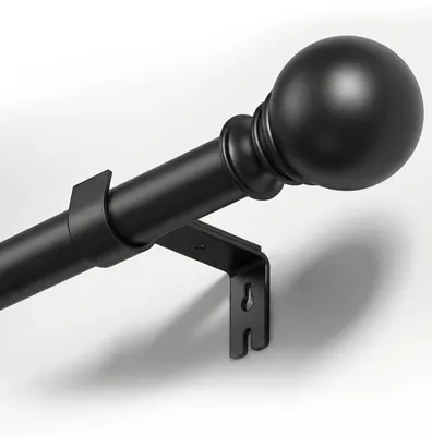 Gardinenschiene ausziehbar 66-261 cm, 25 mm, schwarz, Metall