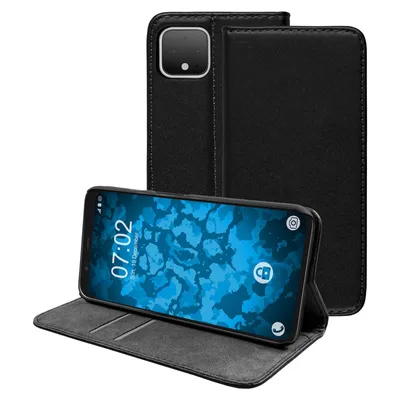 Produktbild von PhoneNatic Kunst-Lederhülle kompatibel mit Google Pixel 4 - Book-Case schwarz Cover