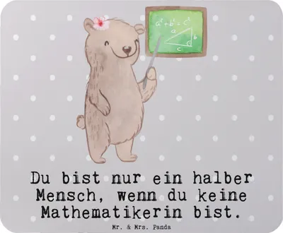 Produktbild von Mr. & Mrs. Panda Mauspad Mathematikerin Herz - Grau Pastell - Geschenk, Master, Lustig, mousematte, Mouse Pad, Bachelor, Mousepad, pc, Witzig, computer, Spruch