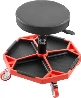 Produktbild von Rollbarer Mechanikerhocker, verstellbarer Garagensitz, 300 lbs Tragkraft, mit Rollen