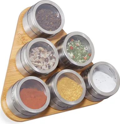 Produktbild von relaxdays Bambus Gewürzregal magnetisch