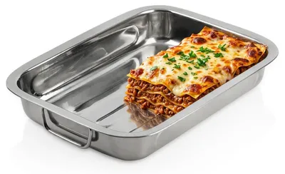 Produktbild von Vilde | Bräter Edelstahl 30,5cm - Auflaufform mit Klappgriffen - Kuchen & Fleisch