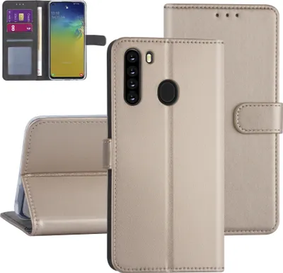 Produktbild von Samsung Galaxy A21 Gold Book type case - Card holder