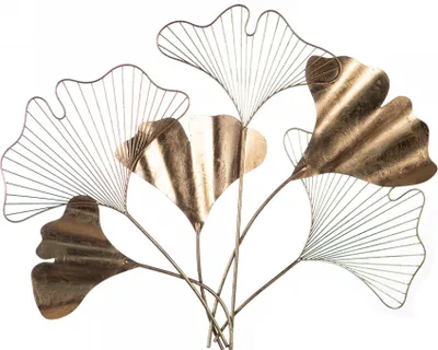 Produktbild von Casablanca Wanddeko "Ginkgo" Metall . goldfarben mit Goldfolienoptik H: 67 cm B: 83 cm 74990