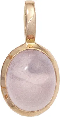 Produktbild von Anhänger mit Rosenquarz rosé oval gewölbt 585 Gold Rotgold Damen Goldanhänger