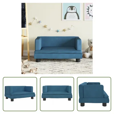 Immagine prodotto di Divano per bambini The Living Store Blu 60x40x30 cm Velluto