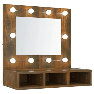 Immagine prodotto di Mobile a Specchio con LED Rovere Fumo 60x31,5x62 cm