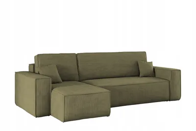 Zdjęcie produktu dla Sofa w kształcie L BEST narożnik tkanina Poso oliwkowy lewy
