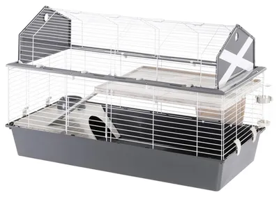 Productafbeelding van Ferplast Knaagdierkooi Barn 120 | grijs | voor konijnen en cavia’s 119x58x77CM