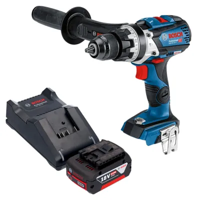 Zdjęcie produktu dla Wiertarko-wkrętarka udarowa Bosch GSB 18V-110 C Professional 18 V, 110 Nm, bezszczotkowa + 1x akumulator 5,0 Ah + ładowarka