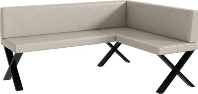 Produktbild von MEBLINI Eckbank für Esszimmer - Küchenbank - Essecke - Sitzecke Küche - ERIC - X-Beine 128x168x87cm Rechts - Beige Kunstleder
