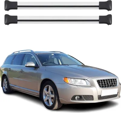 Image de OMAC Barres de toit en aluminium pour Volvo V70 III 2008-2016 Gris 2Pcs