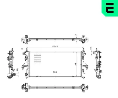 Produktbild von ERA 673208 Kühler Wasserkühler Motorkühler für FIAT Ducato Kastenwagen (250, 290) Ducato Pritsche / Fahrgestell (250, 290) Ducato Bus (250, 290)