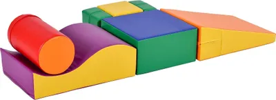 Produktbild von 6 TLG Riesenbausteine zum Toben Klettern Großbausteine für Kinder Treppe und Rutsche für Kinder Spielzeug zum Klettern Rutschen und Krabbeln