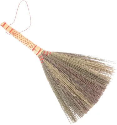 Produktbild von Kleiner handgefertigter Handbesen aus Palmfaser und Holz für die Küche