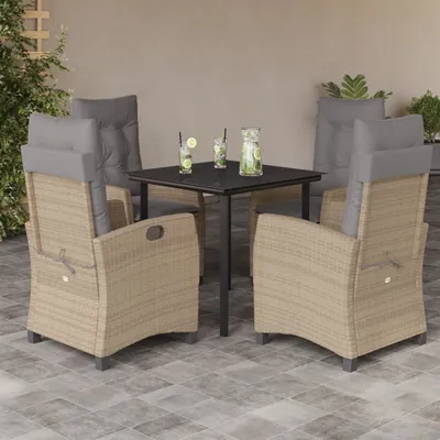 Produktbild von Möbel 5-tlg. Garten-Essgruppe mit Kissen Beigemischung Poly Rattan 2024