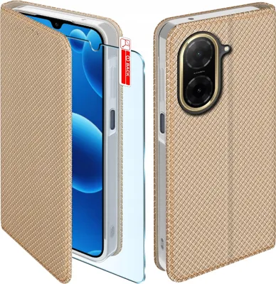 Immagine prodotto di Custodia MAGNET per Xiaomi Redmi A5 con chiusura Custodia dorata + Vetro 9H