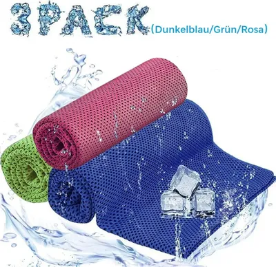 Produktbild von 3X Kühlendes Sporthandtuch Fitness Abkühlung Handtuch Kühlhandtuch Kühltuch Cooling Towel Sport Fitness Sporthandtücher