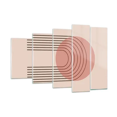 Produktbild von Bilder auf glas - 5 Teile - Abstraktion Minimalismus Kreide - 150x100cm - Glasbilder - Wandbilder - Bilder - Wanddekoration aus Glas - Glas Bilder - Wandbild auf Glas - GEG150x100-4446