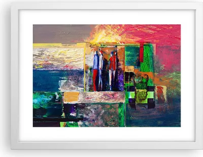 Produktbild von Gerahmtes Poster - Weißer Rahmen - Abstraktion modern - 40x30 cm - Wand Bild - Wanddeko - Wandbilder - Kunstposter - Wandposter - Bilderrahmen - Bilder - Kunstdruck - Wandbild - P2WAA40x30-3670