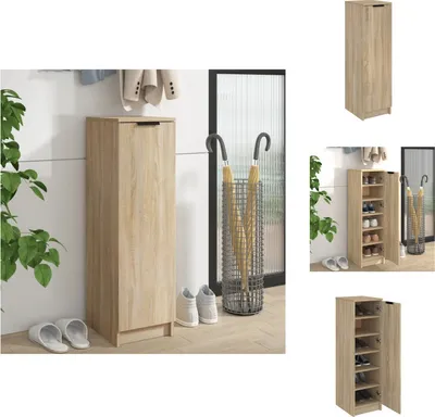 Produktbild von vidaXL Schuhschrank Sonoma-Eiche 30x35x100 cm Holzwerkstoff -  Schuhregale & -schränke