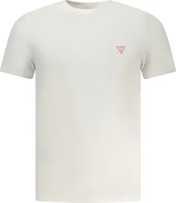 Produktbild von Herren Weißes Slim Fit Rundhals T-Shirt aus Baumwolle mit Druck