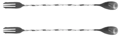 Barlöffel-Set 2er, Edelstahl, 32 cm, Cocktail-Rührlöffel