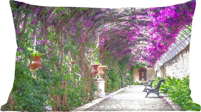Produktbild von MuchoWow® Zierkissen Sofakissen Wohnzimmer Dekokissen 60x40 cm Tunnelartige Pergola - Kopfkissen - Polster mit Foto