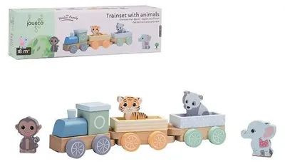 Image de Joueco Wildies Family Train en Bois Animaux