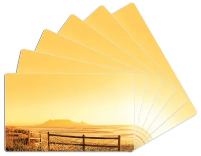 Produktbild von Wallario Frühstücksbrettchen 6er Set aus Glas, je 14 x 23 cm, mit rutschfesten Füßen, Motiv Strand in Südafrika I - Himmel in orange
