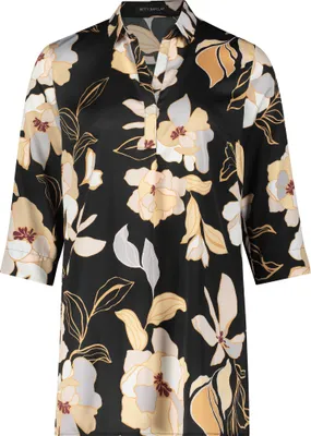 Produktbild von Betty Barclay gemusterte Hemdbluse mit 3/4 Arm, ausgestellt, 80 cm Gesamtlänge